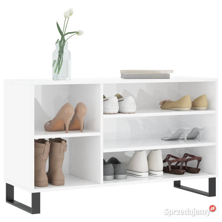 Szafka na buty wysoki połysk biała 102x36x60