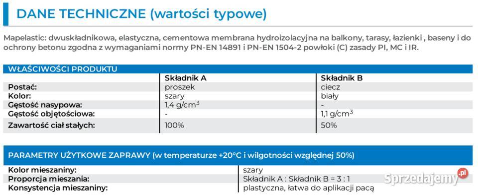 MAPEI Mapelastic 248 AB Gdów sprzedam
