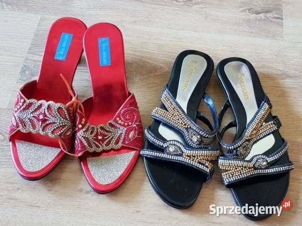 Ozdobne nowe klapki buty rozmiar 39dwie pary 70 26.5cm Bielsko-Biała