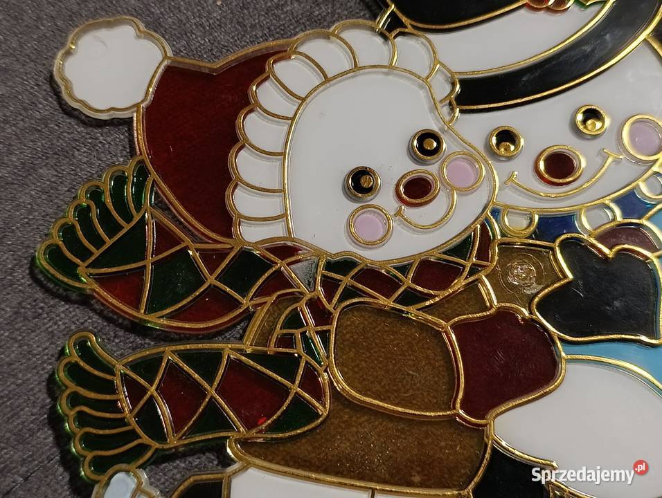 świąteczna ozdoba na okno dwa balwanki Boże Narodzenie Poznań sprzedam