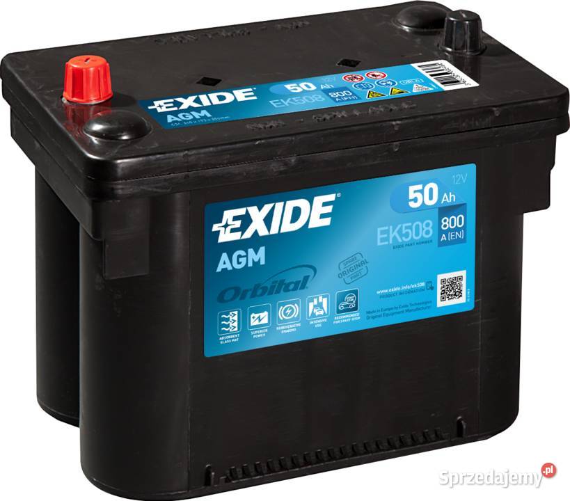 Akumulator Exide Orbital AGM START&STOP EK508 50Ah 800A Częstochowa ...