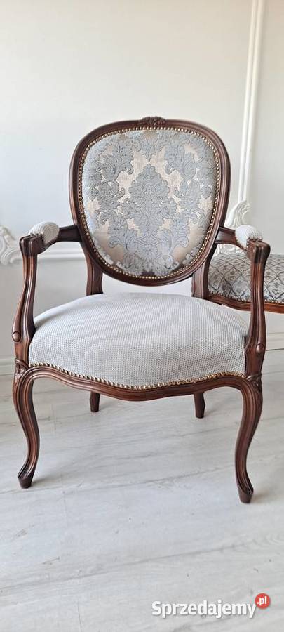 Stylowy fotel krzesło ornament Ludwik 92cm Dom i Ogród Szczecin