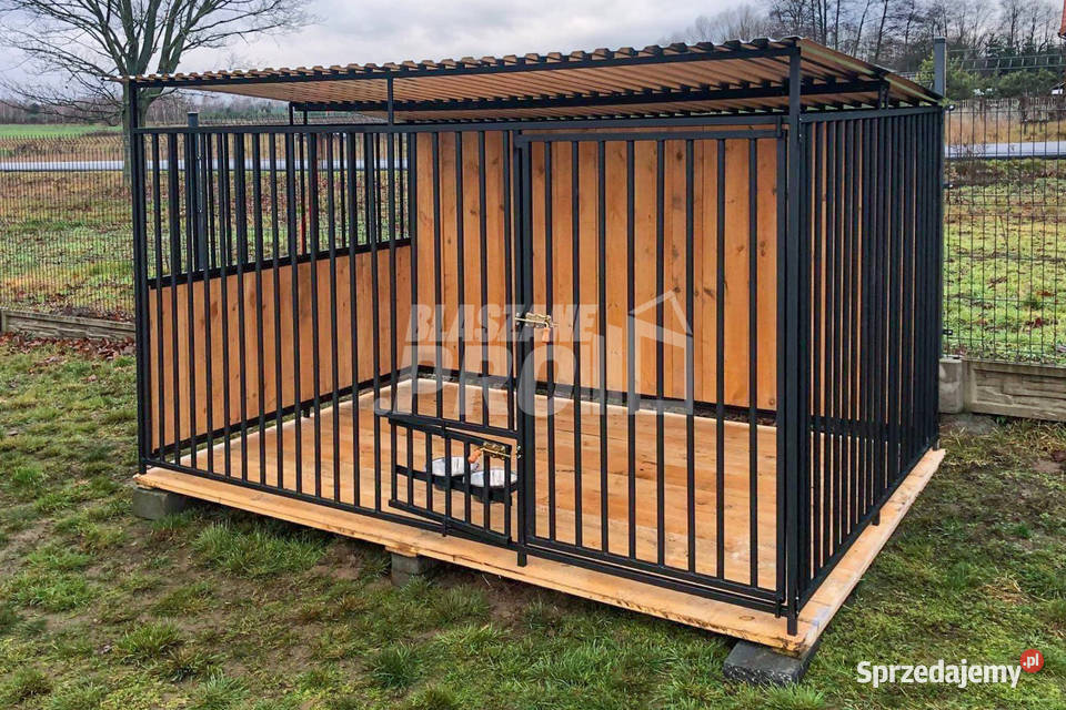 Kojec Psów 25x2m Uchwyt na miski Drewniana