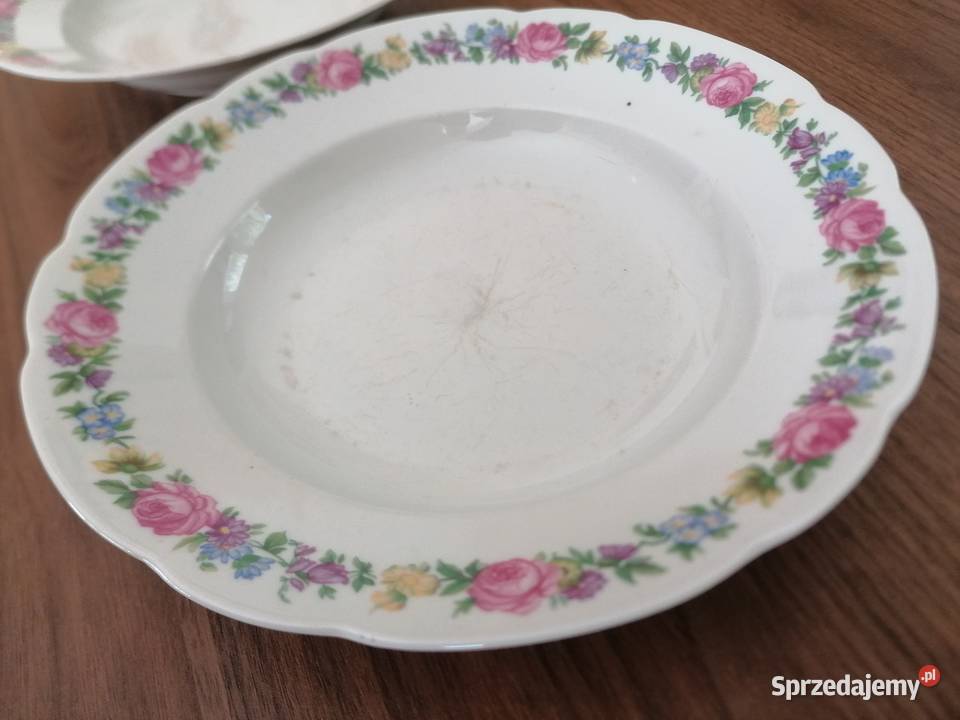 Talerz głęboki porcelana Ćmielów sztuk 2 łódzkie Łódź