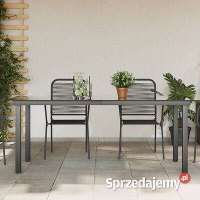 vidaXL Stół ogrodowy czarny 190x90x74 aluminium Warszawa