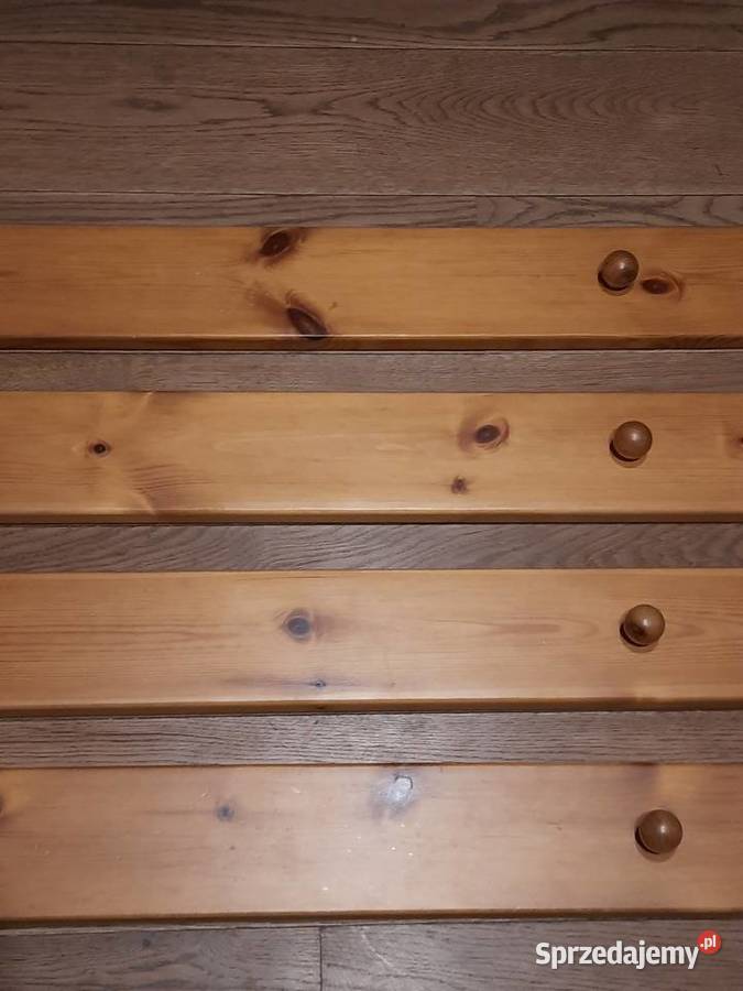 4 drewniane pionowe wieszaki drewno komplet