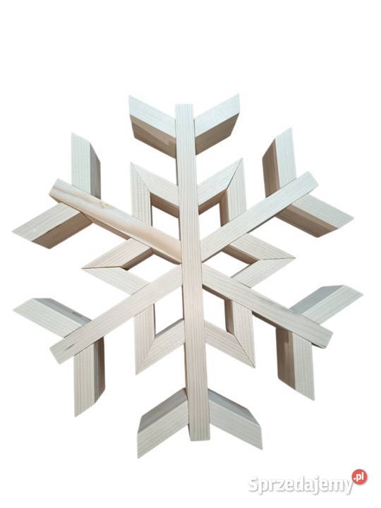 Ręcznie wykonana drewniana śnieżynka 39 Boże Narodzenie Miechów
