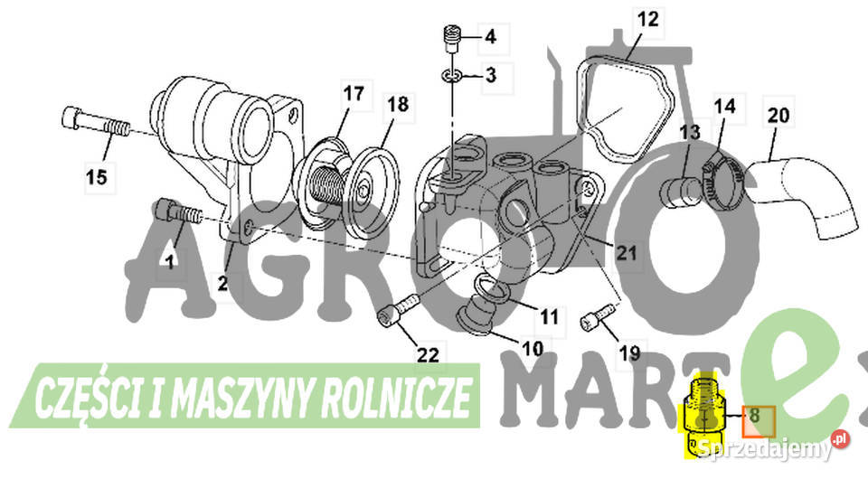 02961252 02961252 CZUJNIK TEMPERATURY WODY JCB Wichrów sprzedam