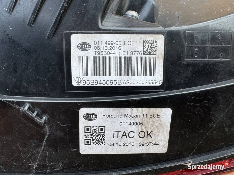 Lampa tył tylna lewa lh w błotnik Porsche macan wielkopolskie Międzychód sprzedam