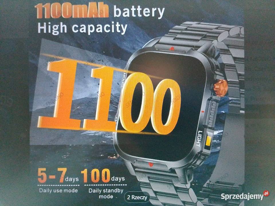 Smartwatch Fitness Tracker czarny z akumulatorem łódzkie