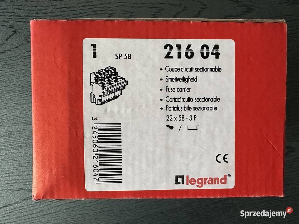 Podstawa bezpiecznikowa SP58 3P Legrand 21604 Zabezpieczenia i rozdzielnice