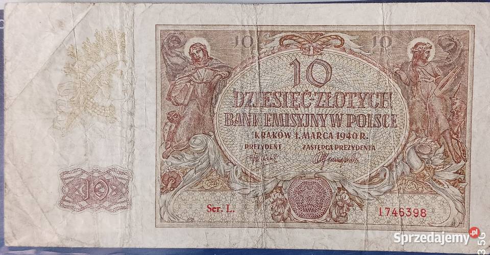 10 Złotych 1940 r Kraków ser L Kolekcje Konin