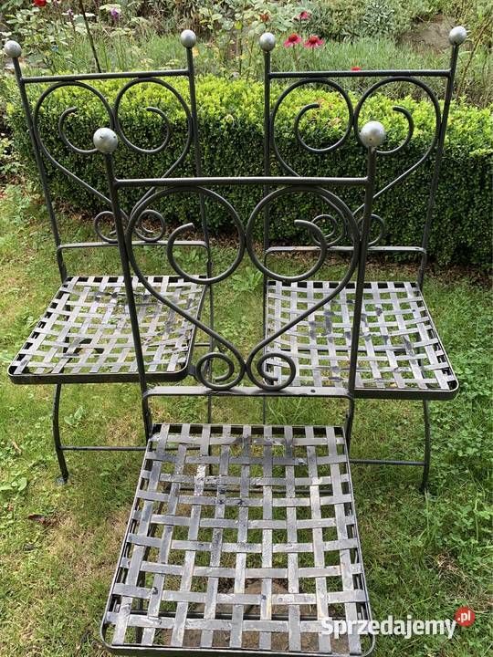 6x Krzesła ogrodowe tarasowe metalowe masywne