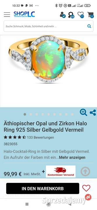 Pierścionek średnica17173mmWelo opal mazowieckie Warszawa