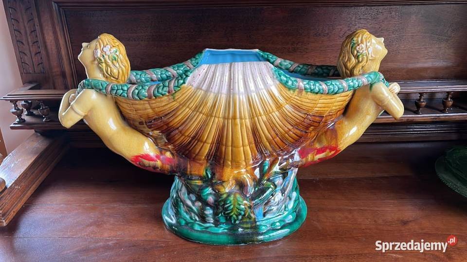 Duża owalna jardiniera w stylu Mintona Pierwsza Gdańsk