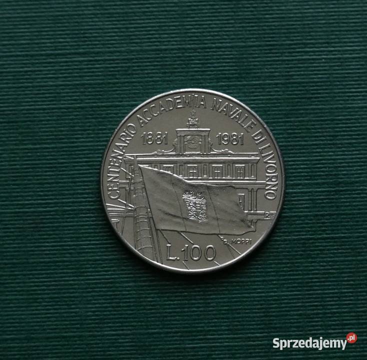 WŁOCHY 100 lirów 1981r 100lecie Akademia Morska