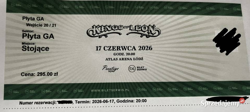 4 bilet na koncert Kings of Leon Drawsko Pomorskie sprzedam