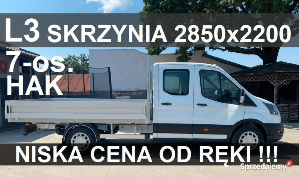 Ford Transit Skrzynia 2850 X 2200 130KM Hak. 7-os. 130KM Niska Cena od ręk…