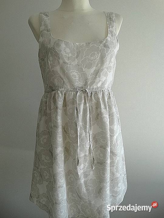 Sukienka GAP Lniana Len Bawełna Kremowa Modny podlaskie Łomża