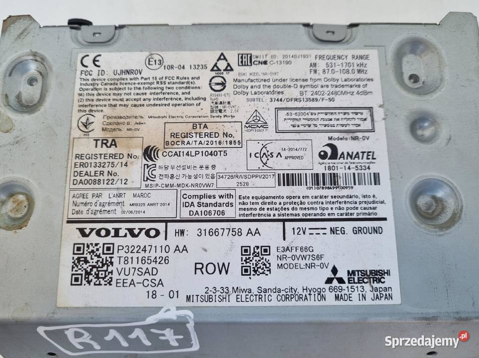 Volvo XC90 II V90 II S90 II RADIOODTWARZACZ osobowe