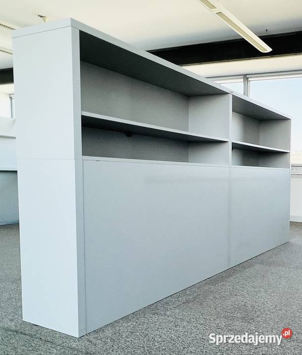 Regał otwarty dwustronny z półkami szary D 240 x Warszawa