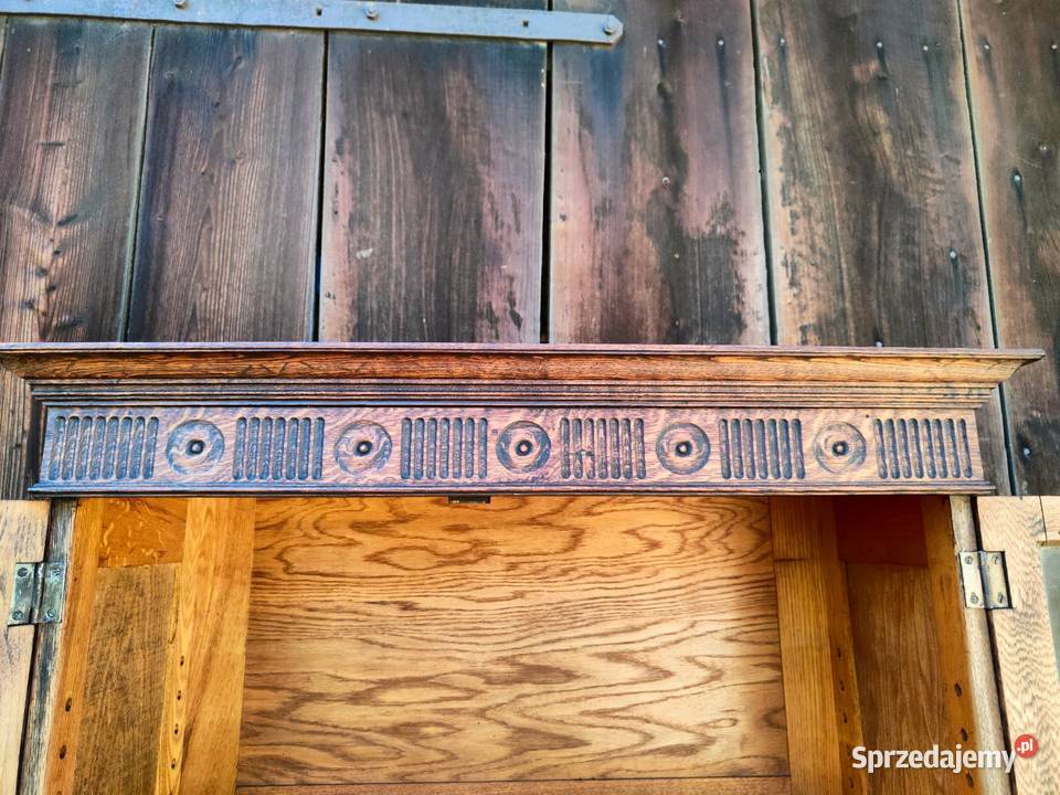 Drewniana szafa biblioteczka z dworku 190cm Kredensy i witryny podkarpackie Rzeszów