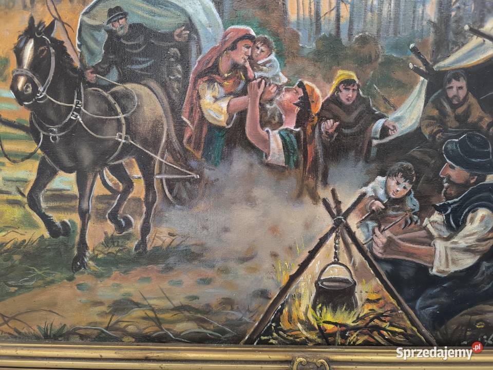 Obraz olejny scena rodzajowa sygnowany Zygmunt Łódź