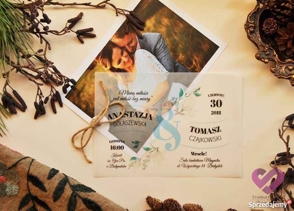 Wyjątkowe zaproszenia ślubne Pergamenta Stardust podlaskie Białystok