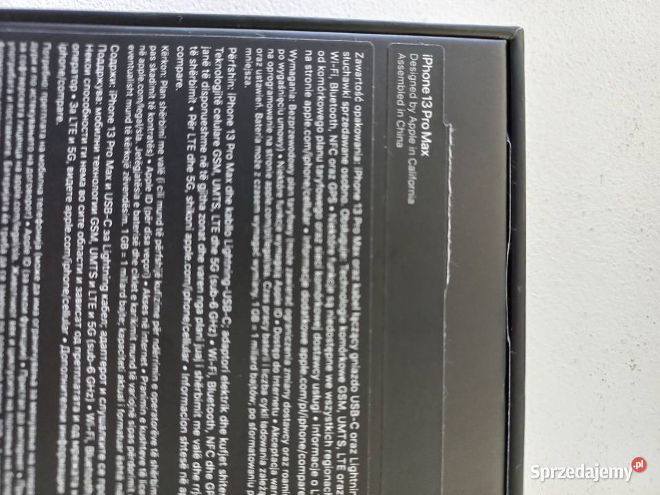 Pudełko IPhone 13 pro orginał mazowieckie