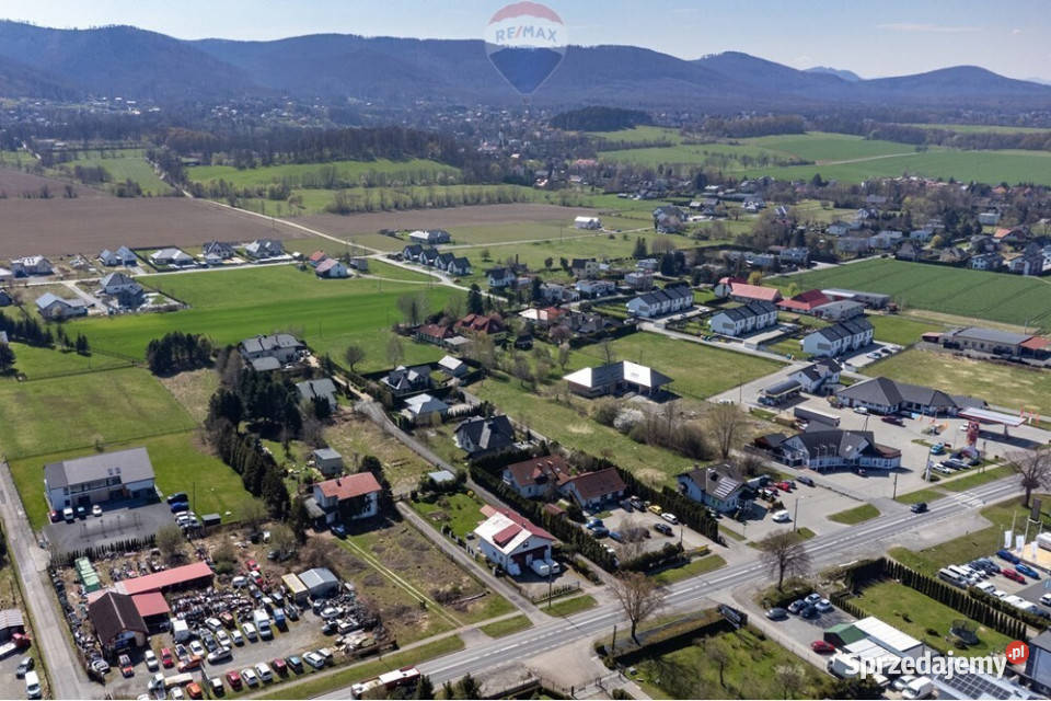 Działka usługowohandlowa ruchliwa droga Jaworze asfalt sprzedam