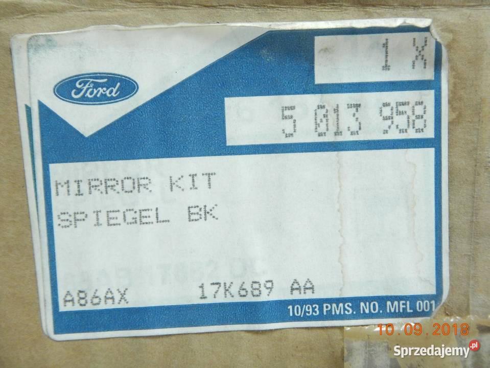 LUSTERKO PRAWY PRZÓD FORD ESCORT 9095 ORYGINAŁ Części samochodowe lubelskie