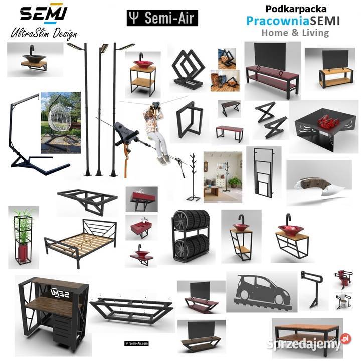 Stolik kawowy stelaż ława stół retro loft podkarpackie Jeżowe