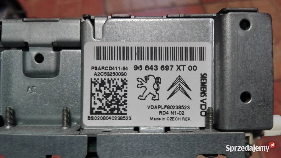 RADIO PEUGEOT CITROEN FIAT CD 96643697XT Części świętokrzyskie Kiełczyna