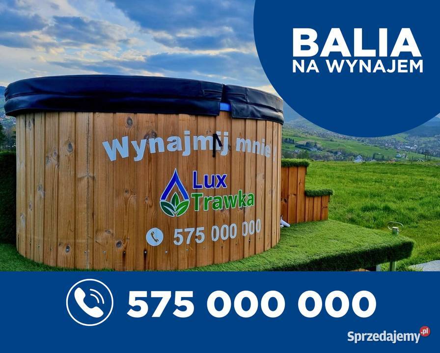 Wynajmij jacuzzi balia mobilna domowe SPA małopolskie Mszana Dolna