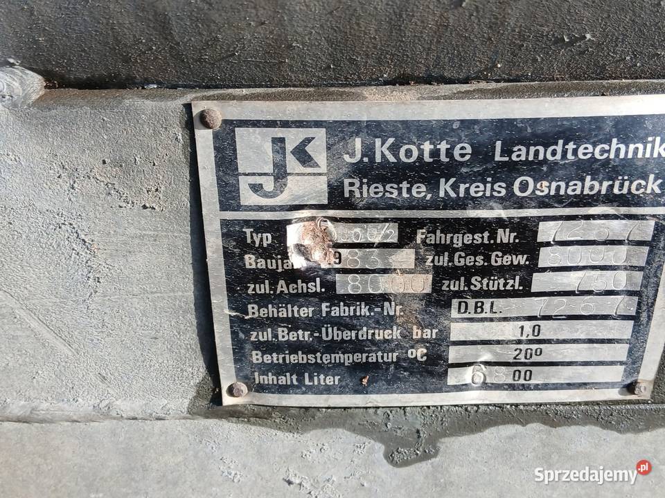 Beczkowóz Asenizacyjny 7 litrów kujawsko-pomorskie Rypin