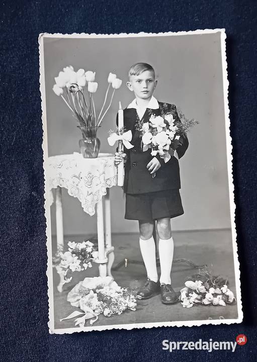 Zdjęcie chłopca z I Komunii Pabianice 1956 r