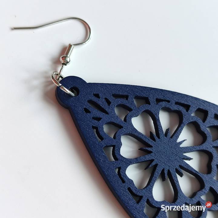 Nowe kolczyki drewniane kropelki Dla kobiet Katowice sprzedam