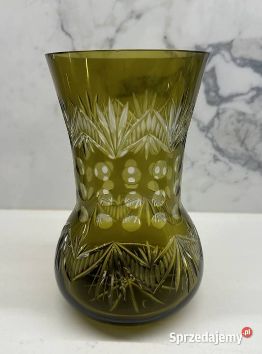 Wazon kryształowy barwiony z lat 50tych Łódź