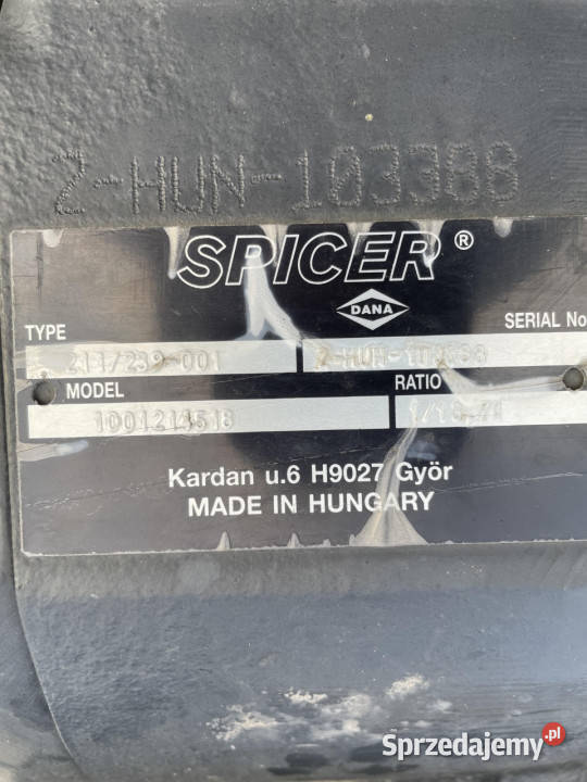 Oś kompletna Spicer 211239001 Jastrzębniki sprzedam