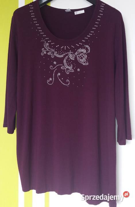 XL Ołówkowa tunika bakłażanowy kolor Rozmiar 50 śląskie Gliwice