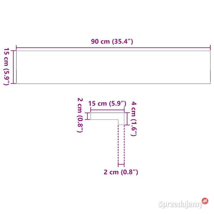 Parapety 2 surowe 90x15x2 lite drewno dębowe sprzedam