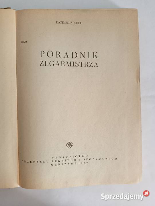 Poradnik zegarmistrza K Adel 1959r zachodniopomorskie Koszalin