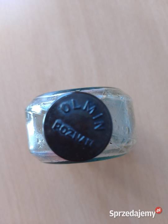 Oryginalna butelka z PRL oleju wazelinowym OLMIN Poznań