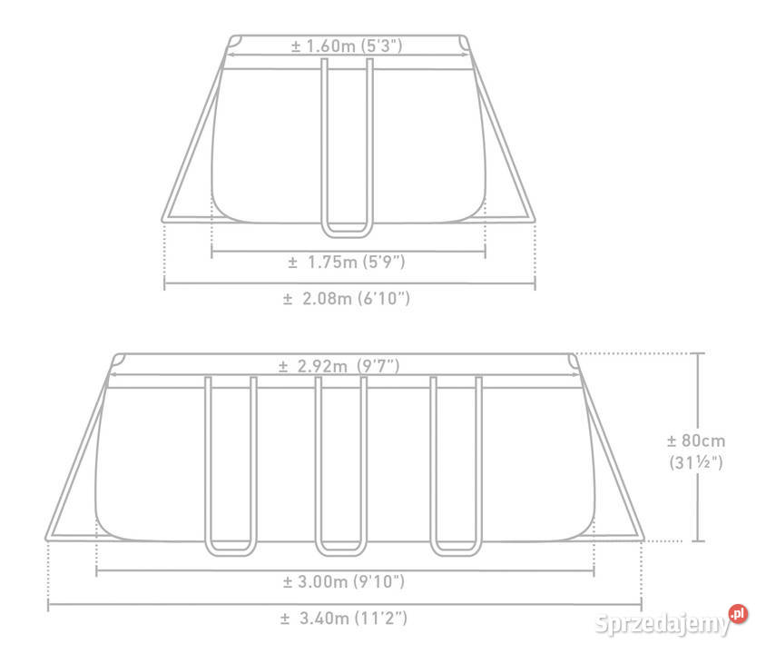 Basen ogrodowy stelażowy Prism Frame Rectangular