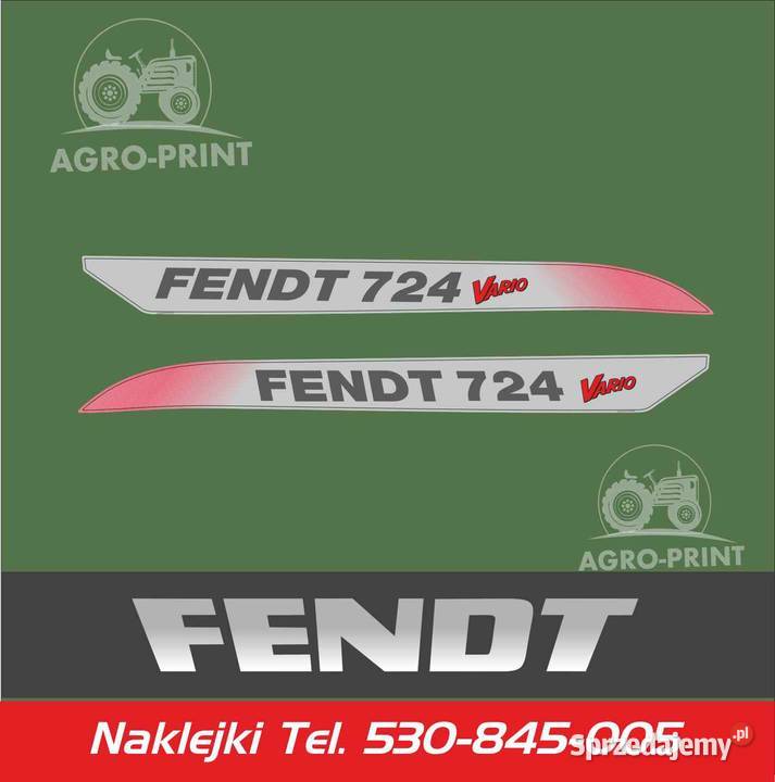 Naklejki fendt 724 przedlift mocne z laminatem Pleszew