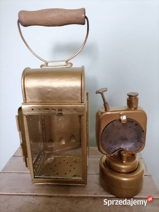 Stara lampa karbidowa konduktorska Kraków