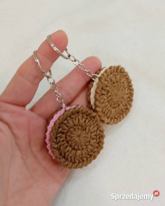 Ciasteczka Oreo wykonane na szydełku breloki Łask