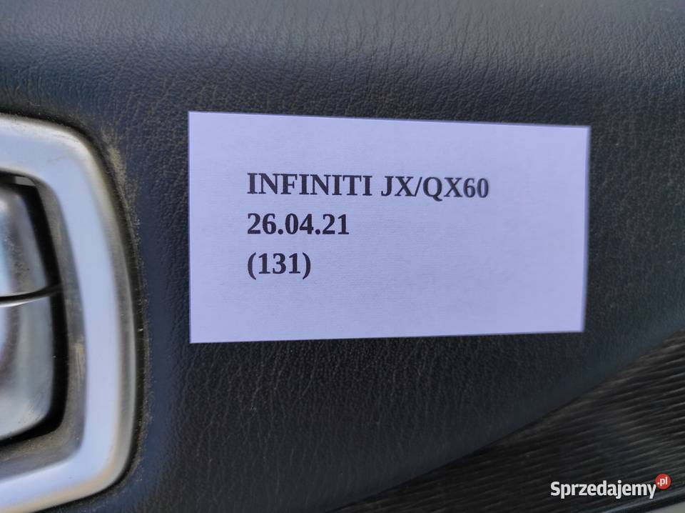 BOCZEK DRZWI PRAWY TYŁ INFINITI QX60 JX 1 Nowy Tomyśl sprzedam
