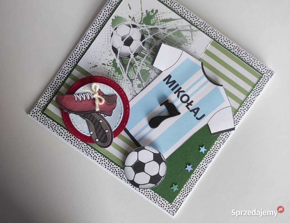 Kartka ręcznie robiona na urodziny pilkarza Łódź