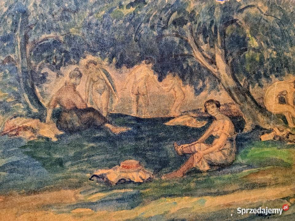 Akwarela antyk Malarstwo Kartuzy